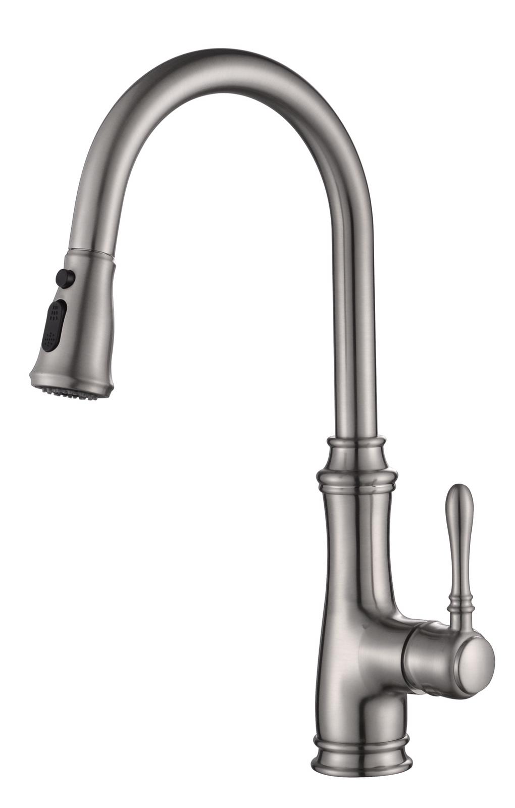 ברז מטבח מפואר נשלף 2 מצבי זרימה דגם 12181 ניקל מוברש