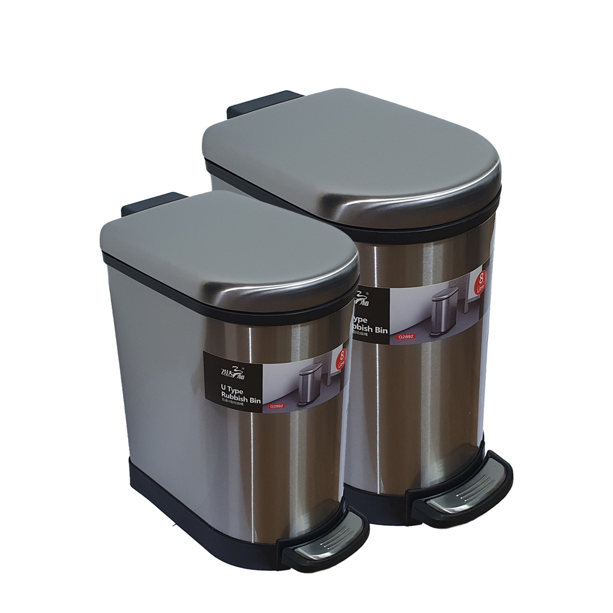 פח דוושה נירוסטה טריקה שקטה דגם U