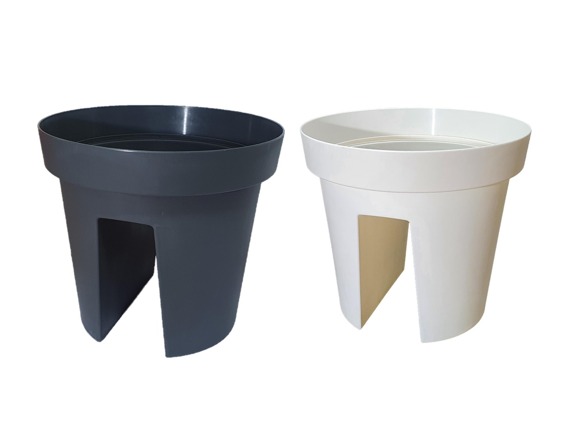 עציץ עגול לגדר