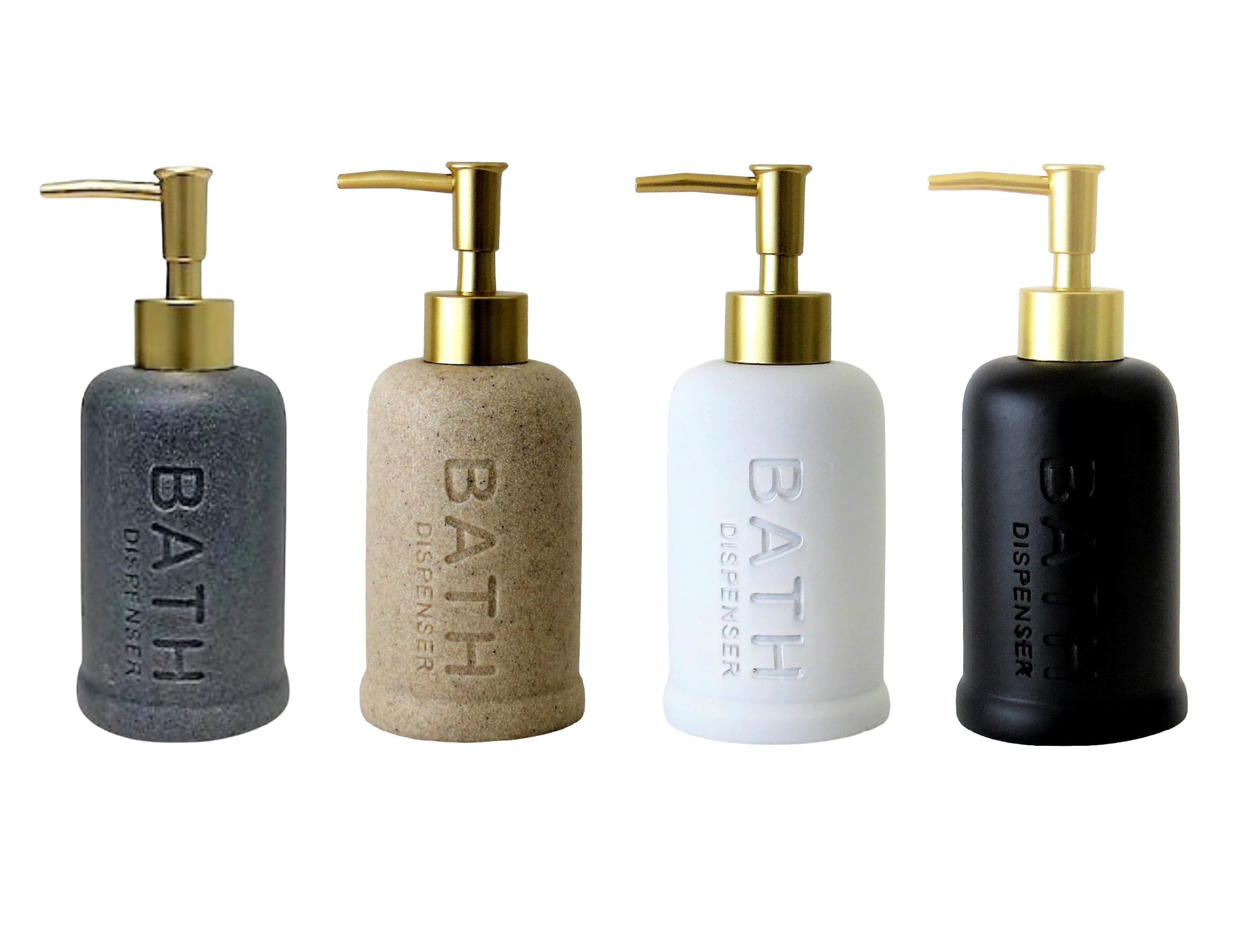 דיספנסר דמוי אבן עם משאבה זהב מט