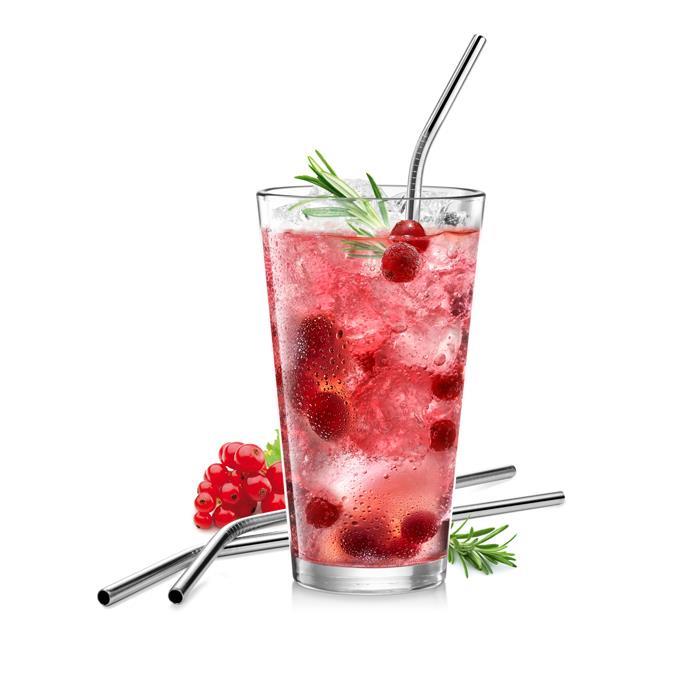 סט 4 קשיות נירוסטה לשתיה + מברשת לניקוי 308866