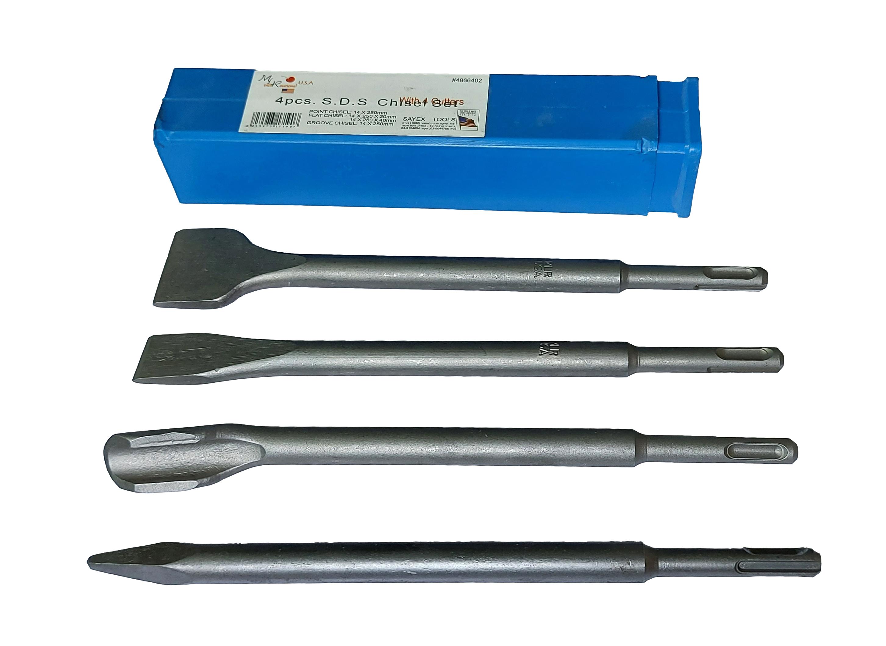 סט 4 איזמלים לפטישון בקופסת פלסטיק MLR