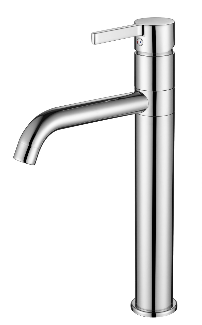 ברז פרח גבוה עם פיה מסתובבת דגם 8076 ניקל 