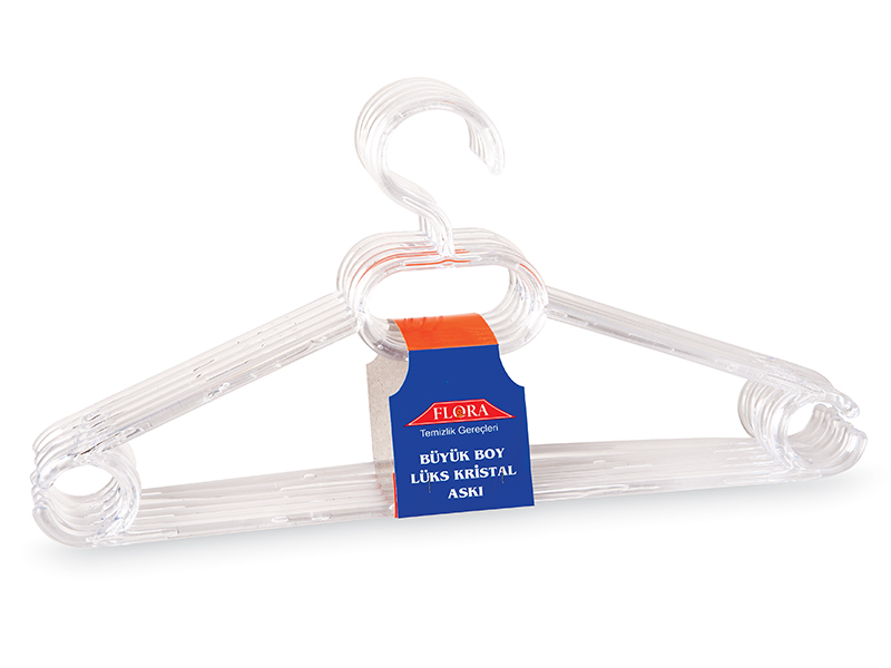 סט 6 קולבים קריסטל שקוף 42 ס"מ דגם F075