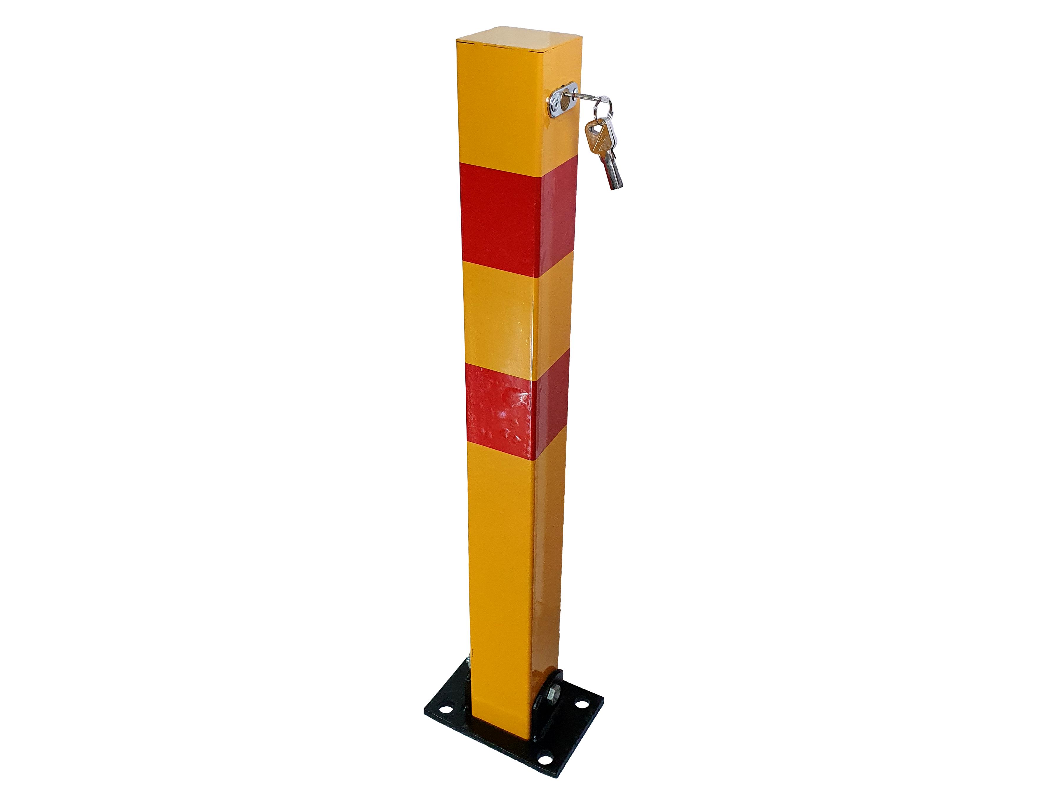 מחסום חניה 'עמוד' מתקפל עם מנעול מובנה 70 ס"מ