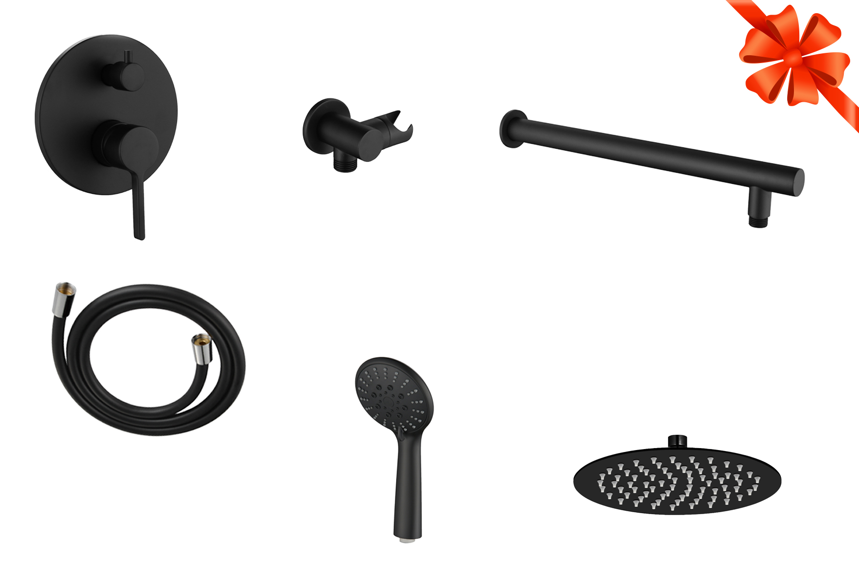 מארז רחצה יוקרתי בצבע שחור מט - הכל כלול לאמבטיה!