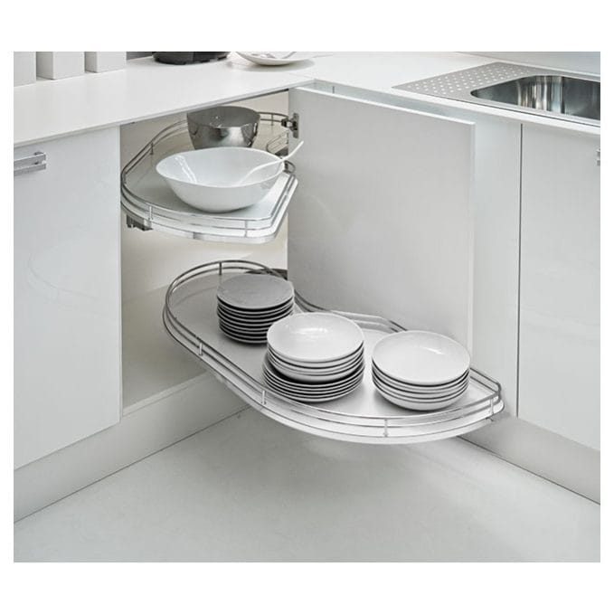 מתקן פינתי נשלף דו קומתי, לארונות מטבח, דגם FLY40